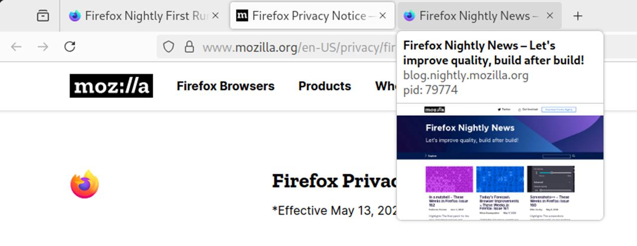 ͼҪ֧ѡԤ Firefox Nightlyв